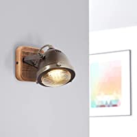 Lightbox - Lámpara de pared retro- regulable- 1 foco- foco LED de pared interior orientable- casquillo GU10 para máx. 5…